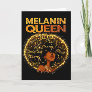 Cartão Orgulho da Rainha do Mês Negro Abençoada Magia da