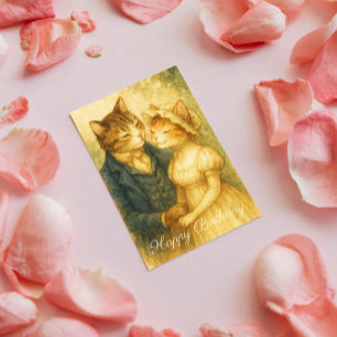 Cartão Orgulho de Gato Romântico Vintage e Preconceito An
