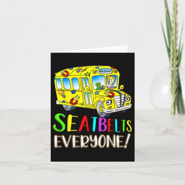 Cartão Orgulho de Trabalho do Barramento Escolar Mágico D (Frente)