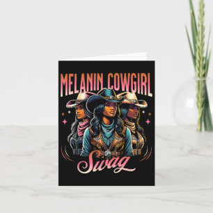 Cartão Orgulho de Vaqueira com Melanina Estilo Western Hi