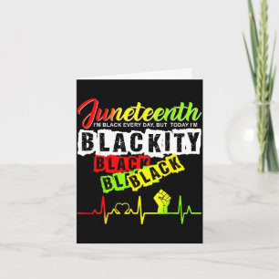 Cartão Orgulho do Juneteenth blackity preto humoroso bati