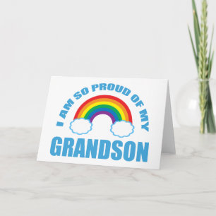 Cartão Orgulho do meu neto Rainbow Avô