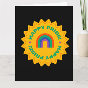 Cartão Orgulho. Feliz orgulho. Gay amor. cor arco-íris