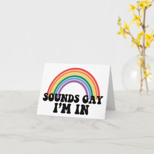 Cartão Orgulho Gay LGBT Arco-íris Soa Gay Estou Dentro 