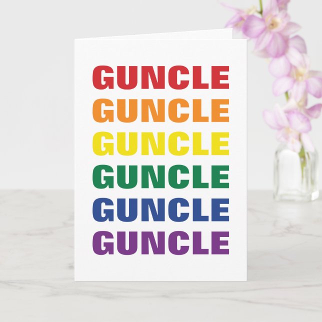 Cartão Orgulho gay LGBTQ Divertido E Gay Engraçado Tio Gu (Orquídea)