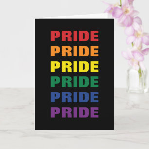 Cartão Orgulho Gay LGBTQ Texto Repetido Personalizável