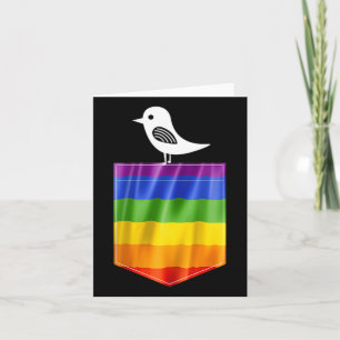 Cartão Orgulho gay Sinalizador Pequeno Pássaro Lgbt Resis