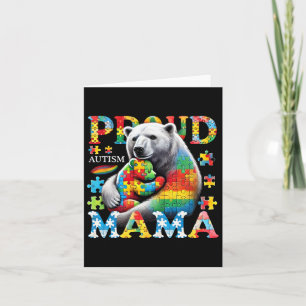 Cartão Orgulhosa Autismo Mamãe Ursa Adora Autismo Família