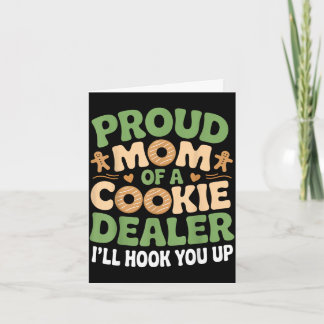 Cartão orgulhosa comerciante de biscoitos mãe divertida a
