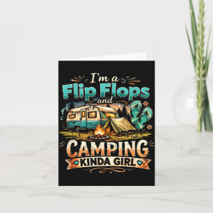 Cartão Orgulhosa de chinelos e acampamentos ao ar livre
