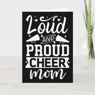 Cartão Orgulhosa e Alta Cheer Mãe Cheerleader