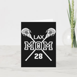 Cartão Orgulhosa mãe de lacrosse #28 jogador de lax númer