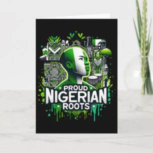Cartão Orgulhosas Raízes Nigerianas Mês da História Negra