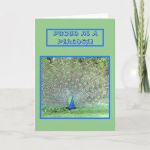 CARTÃO "ORGULHOSO COMO UM PEACOCK QUE É MEU PAI"/PEACOCK