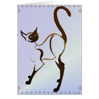 Cartão orgulhoso do gato Siamese