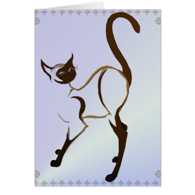 Cartão orgulhoso do gato Siamese (Frente)