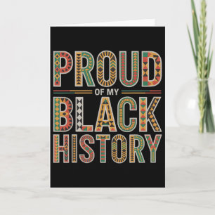 Cartão Orgulhoso do meu mês da história negra Vintage Mul