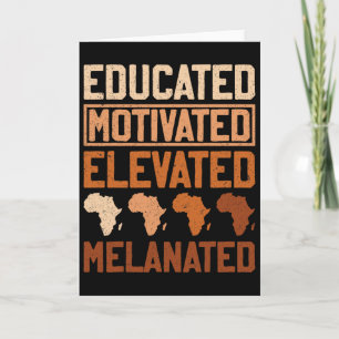 Cartão Orgulhoso Negro Melanizado Motivado Elevado Educad
