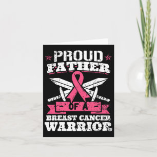 Cartão Orgulhoso Pai Do Guerreiro Do Cancer Da Mama, Pink