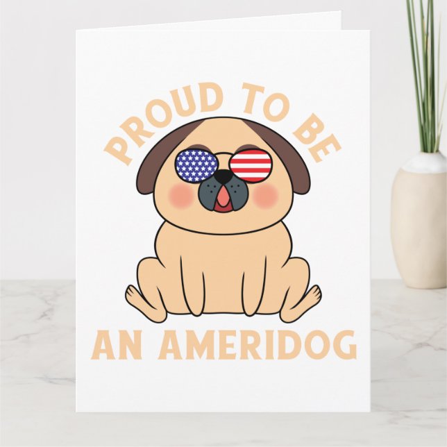 Cartão Orgulhoso Por Ser Um Pug Americano (Frente)
