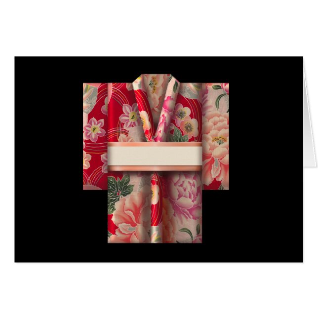 Cartão Origami Kimono (Frente Horizontal)