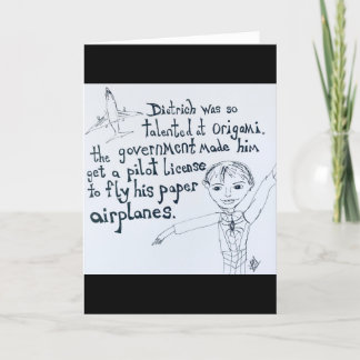 Cartão Origami Paper Airplanes Pilot License Card