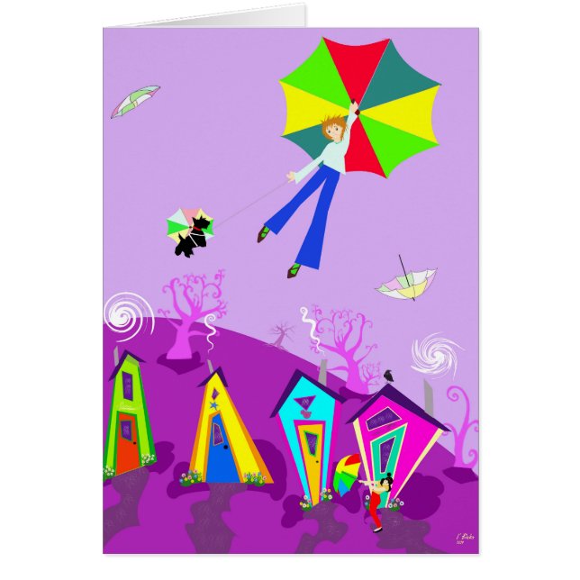 Cartão original da arte de Digitas, "no vento " (Frente)