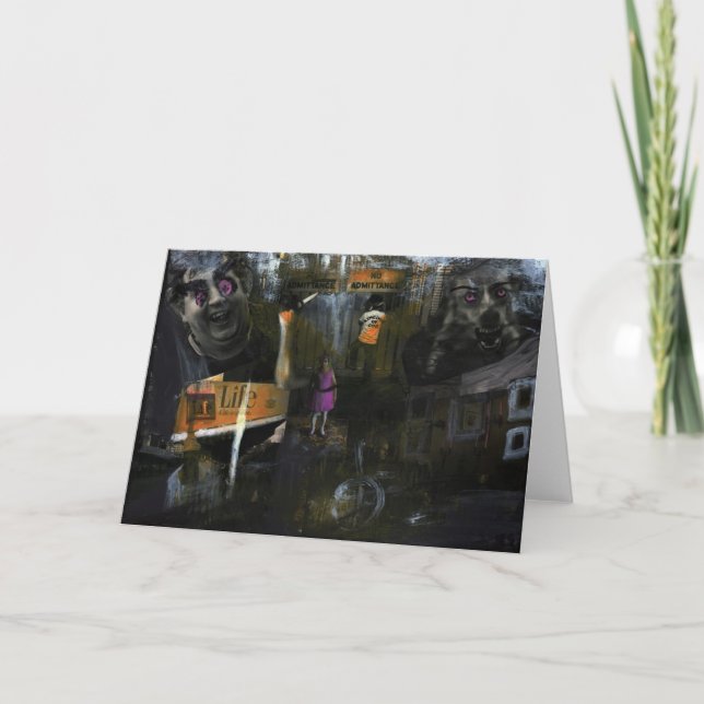 Cartão original da arte dos meios mistos loucos do (Frente)