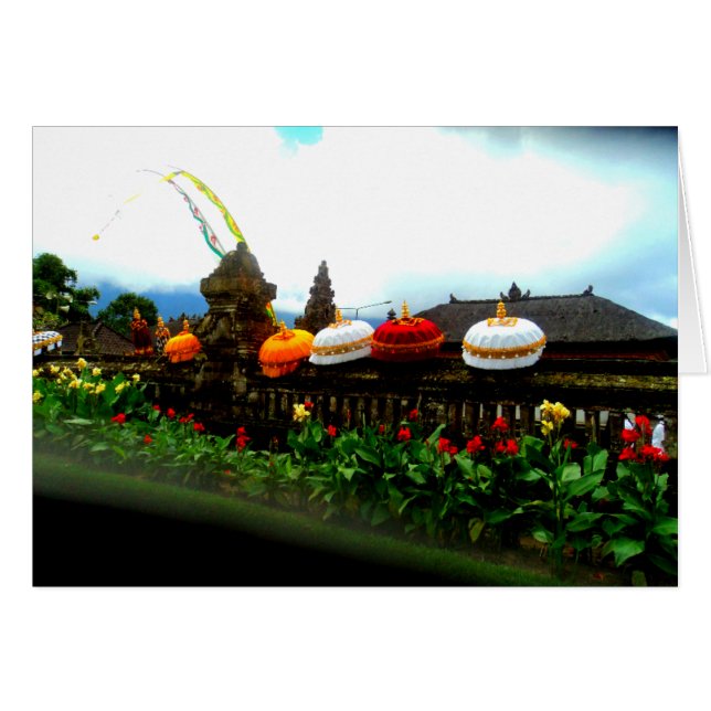 Cartão Original do respingo de Bali do guarda-chuva (Frente Horizontal)