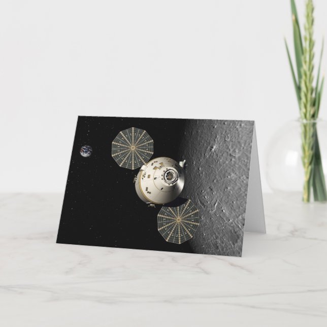 Cartão Órion Spacecraft em órbita lunar (Frente)
