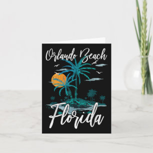 Cartão Orlando Beach Family Vacing Palm Tree Su