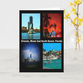 Cartão Orlando Miami South Beach Collage Birthday