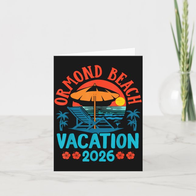 Cartão Ormond Beach Florida 2026 Family Vacation Beach Su (Frente)
