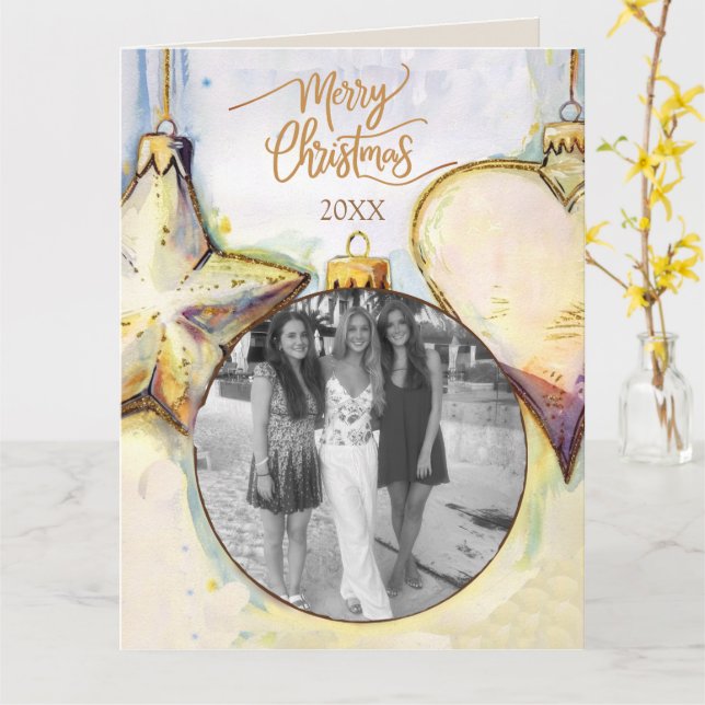 Cartão Ornament Natal (Flor Amarela)