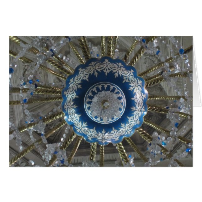 Cartão ornamentado chandelier (Frente Horizontal)