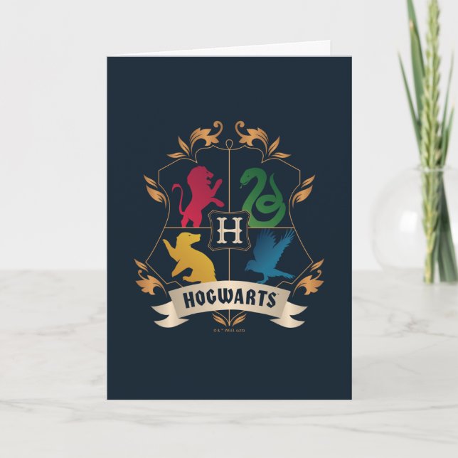 Cartão Ornamentado HOGWARTS™ House Crest (Frente)