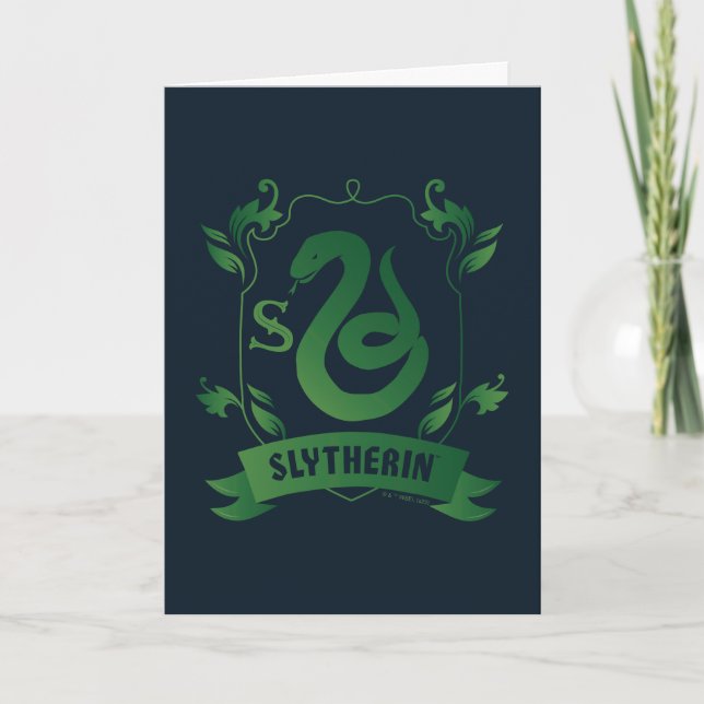 Cartão Ornamentado SLYTHERIN™ House Crest (Frente)
