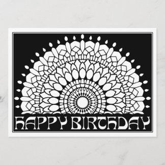 Cartão OrnaMENTAL Feliz Aniversário Mandala Coloriu o seu