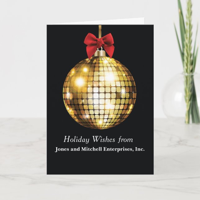 Cartão Ornamento Dourado no Arco Vermelho Negro (Frente)