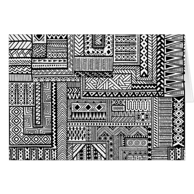 Cartão Ornamento étnico (Frente Horizontal)