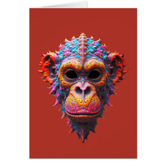Cartão Ornate Chimp Mask
