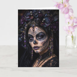 Cartão Orquídea Âmbar Calavera – Caveira de Açúcar Gótica