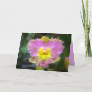 Cartão Orquídea C-Dia de as mães Rosa-Rosa-Rosa-Cattleya