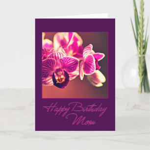 Cartão Orquídea de aniversário para a mãe