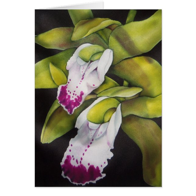 Cartão Orquídea de Cymbidium Verde (Frente)