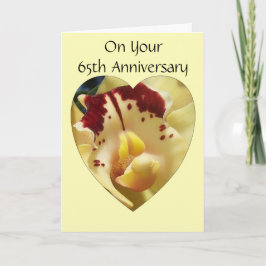 Cartão Orquídea Personalizou 65º Aniversário de Casamento
