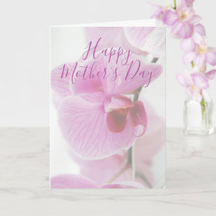 Cartão Orquídea Rosa Dia das Mães Personalizado Feliz