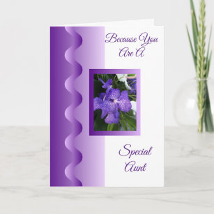 Cartão Orquídea Roxa Personalizada Tia Aniversário