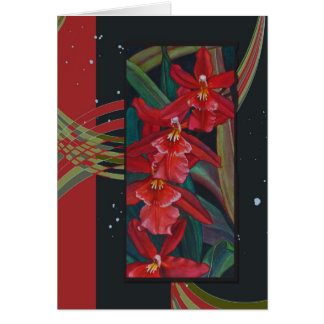 Cartão Orquídea vermelha