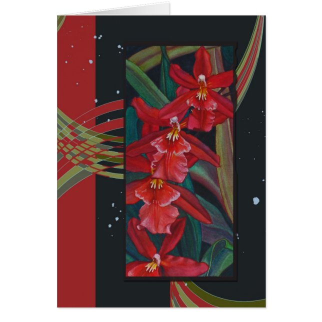 Cartão Orquídea vermelha (Frente)